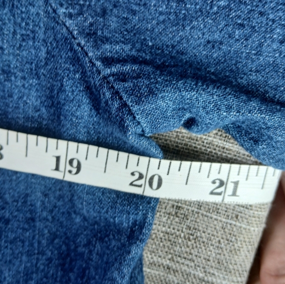 Vintage Studio Ease Lightweight Denim Jacket Embellished w/ Ribbon Edges size 8 - Picture 12 of 15